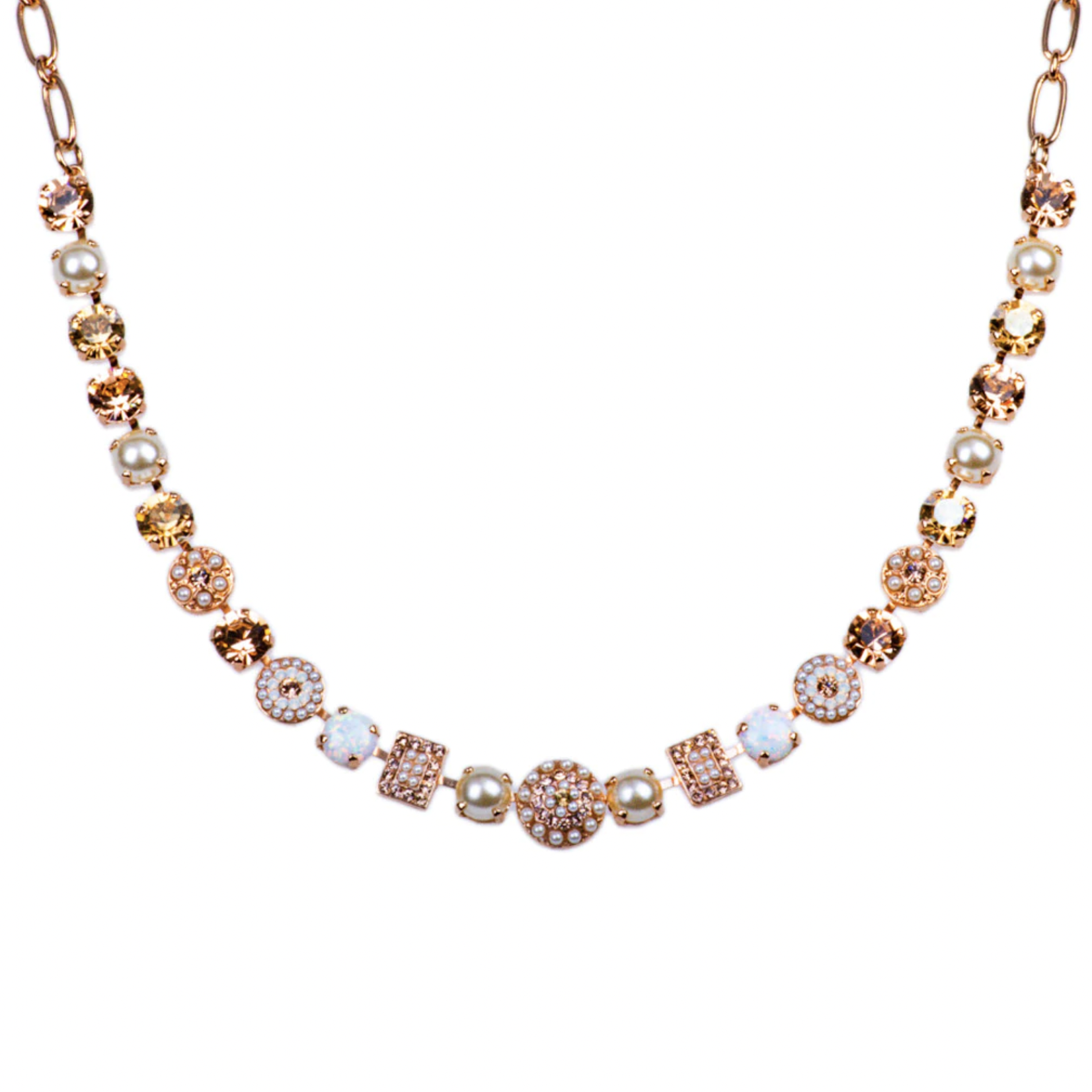 Mariana Must-Have Cluster and Pavé Necklace in "Cookie Dough" Rose Gold