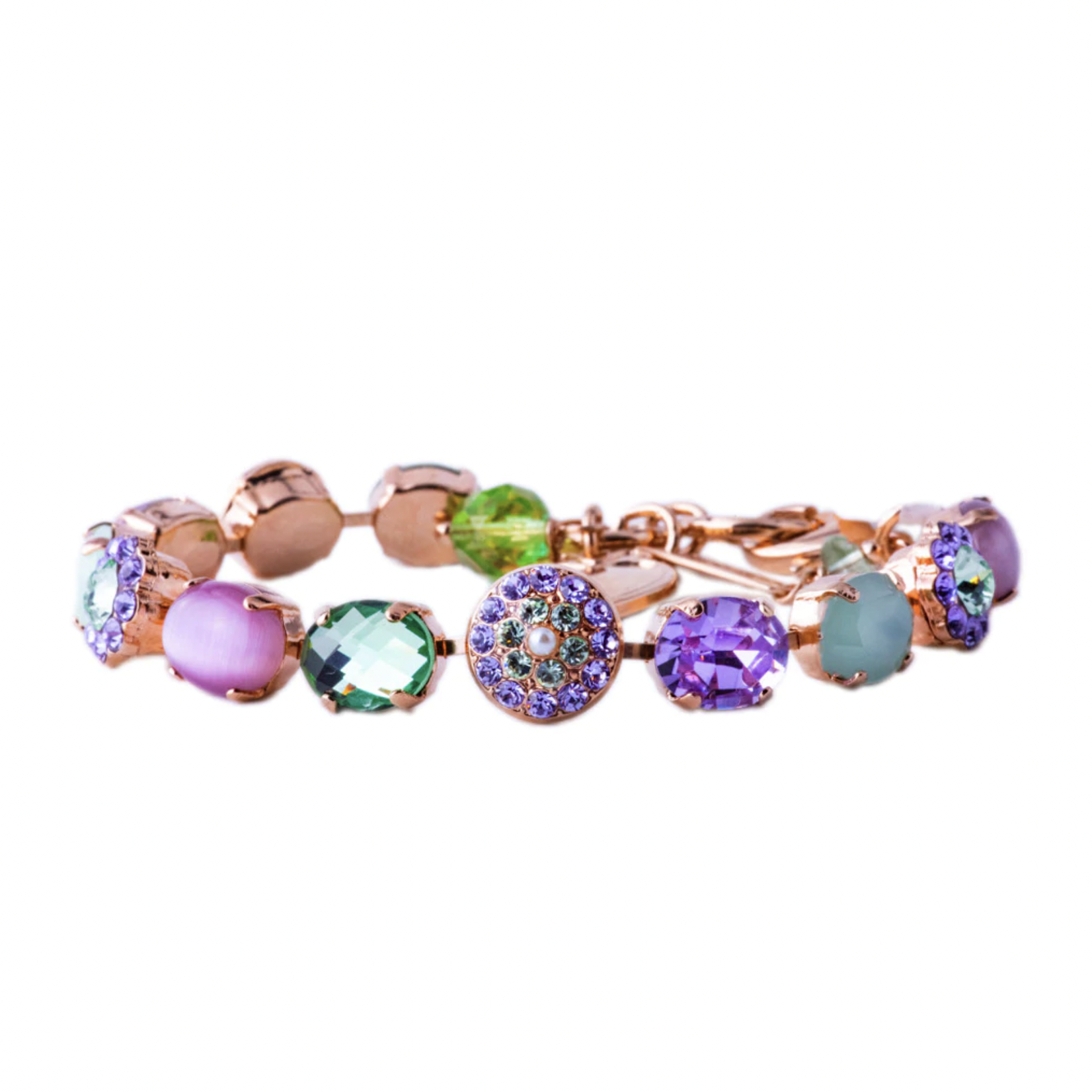 Mariana Must-Have Oval and Pavé Bracelet in "Mint Chip" - Rose Gold