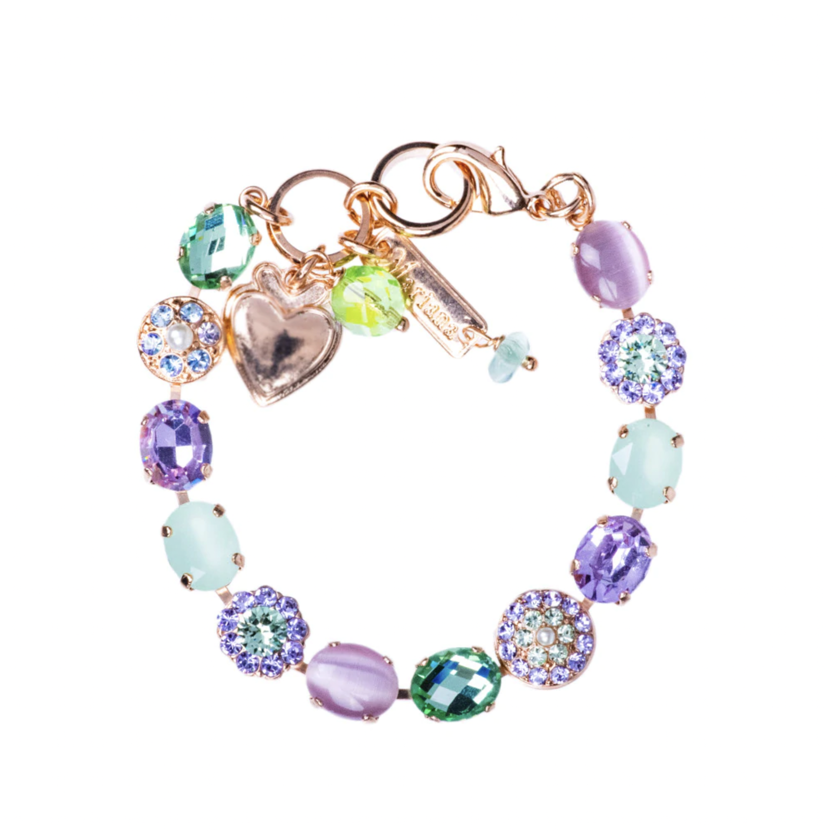 Mariana Must-Have Oval and Pavé Bracelet in "Mint Chip" - Rose Gold