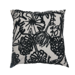 Cotton & Linen Blend Pillow w/Embroidered Floral Pattern