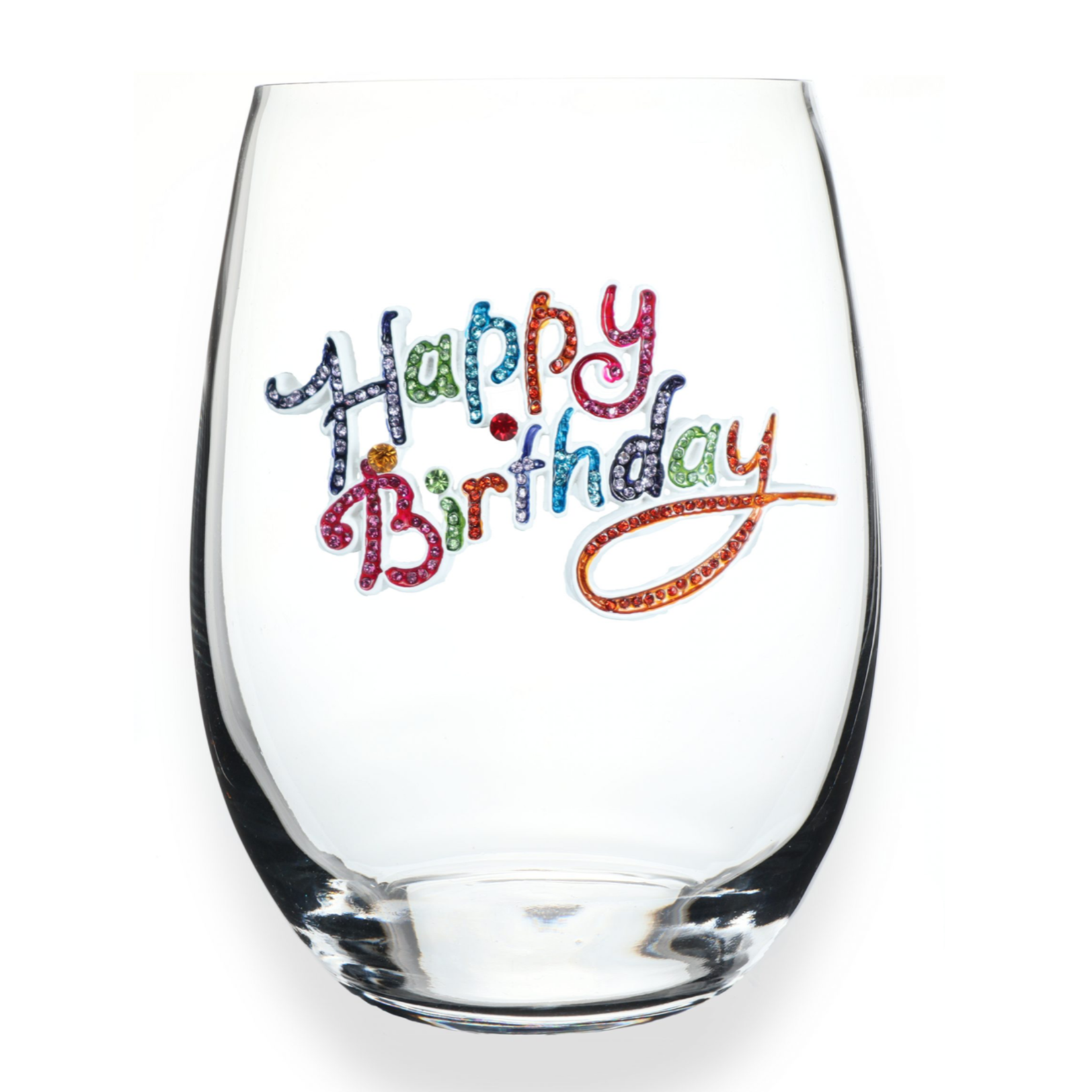 Happy Birthday Jeweled Glassware