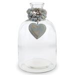 Gray Heart Glass Bud Vase