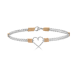 I Am Cherished Bracelet  Silver with Gold Wraps 6 inches