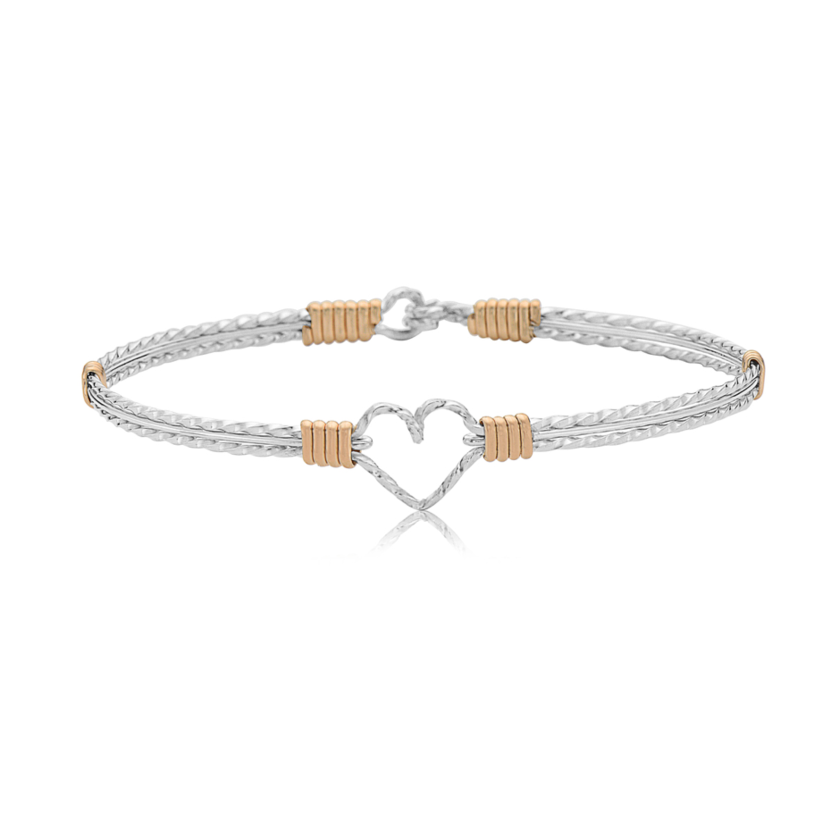 I Am Cherished Bracelet  Silver with Gold Wraps 6 inches
