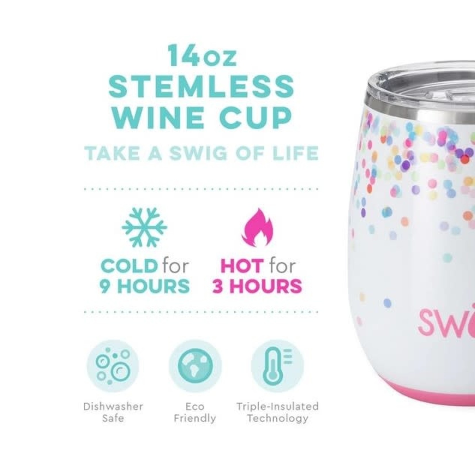 Swig - Confetti Stemless Wine Cup (14 oz.)