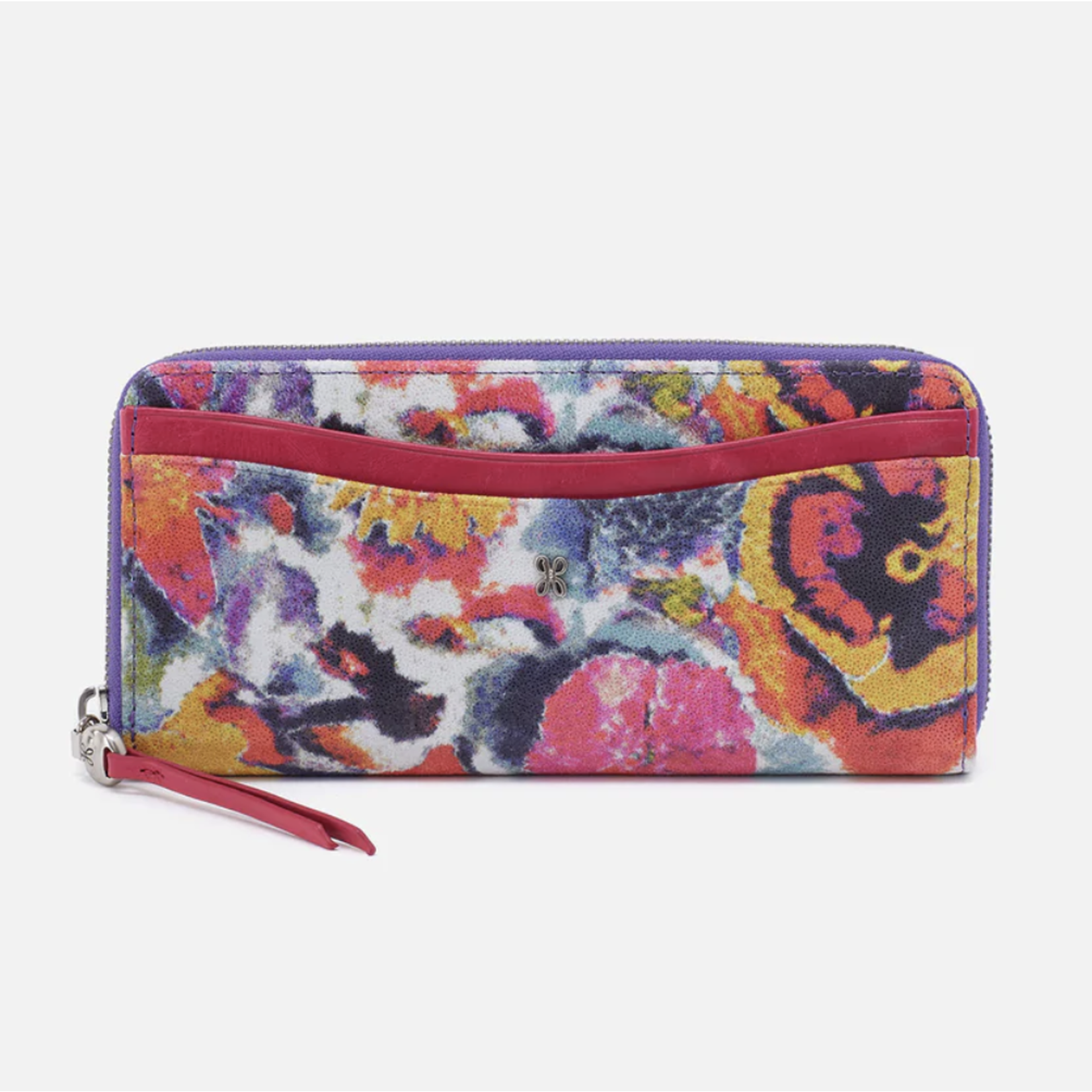 HOBO HOBO Max Zip Around Continental Wallet Poppy Floral Printed Leather
