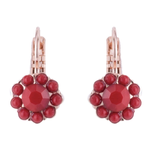 Mariana Must-Have Flower Leverback Earrings in "Red Coral" Rose Gold