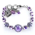 Mariana Oval and Cushion Cut Halo Bracelet "Violet" Rhodium