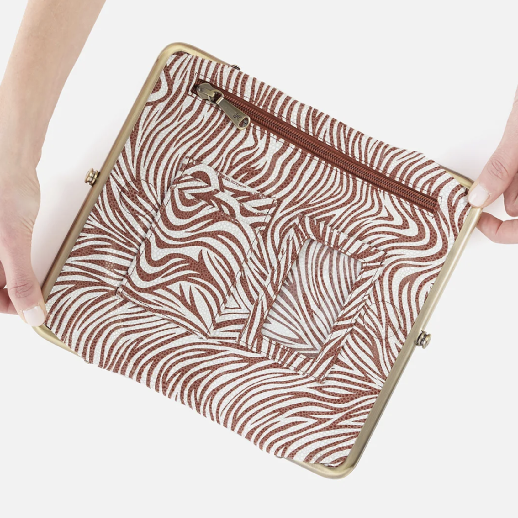 HOBO HOBO - Lauren Wallet Ginger Zebra Printed Leather