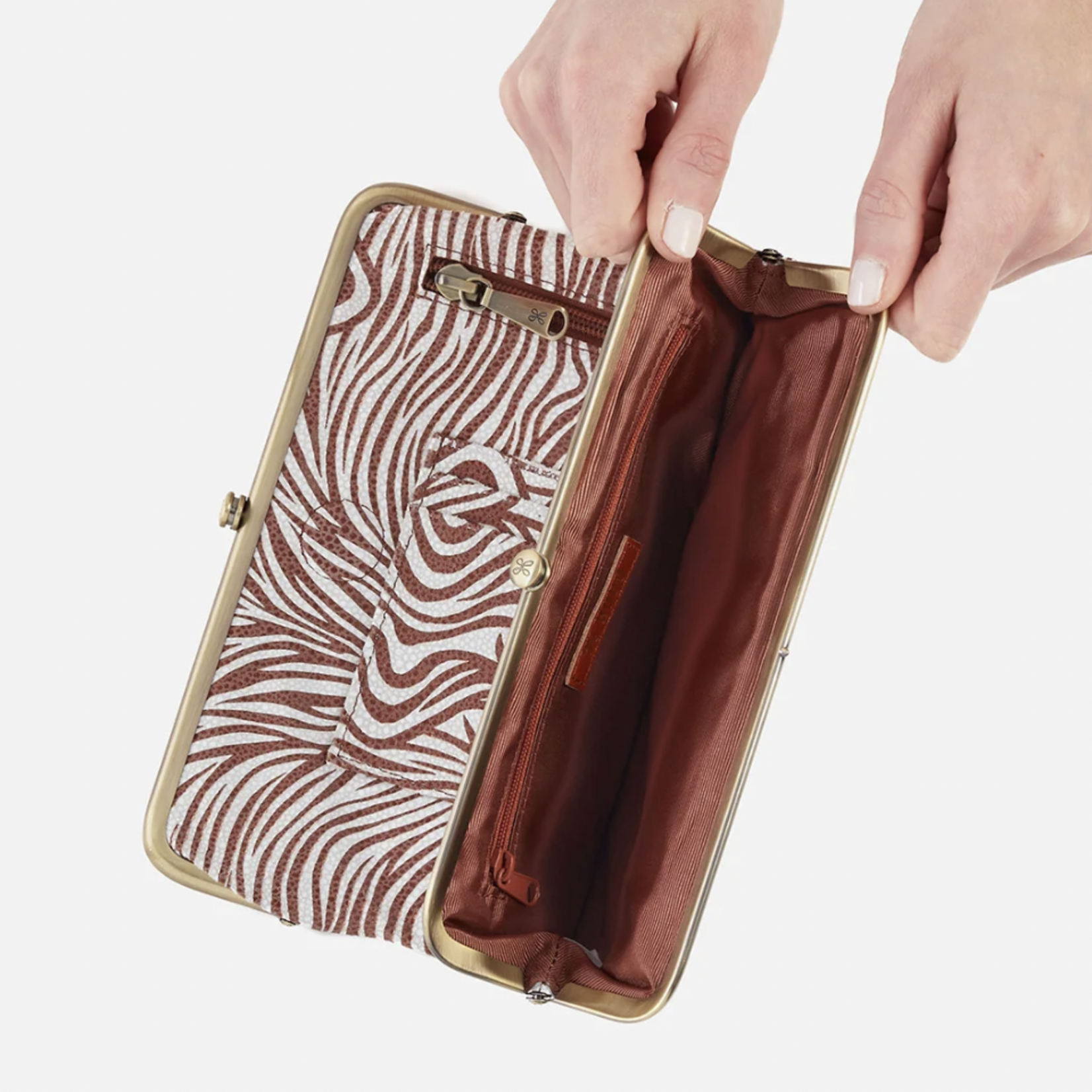 HOBO HOBO - Lauren Wallet Ginger Zebra Printed Leather