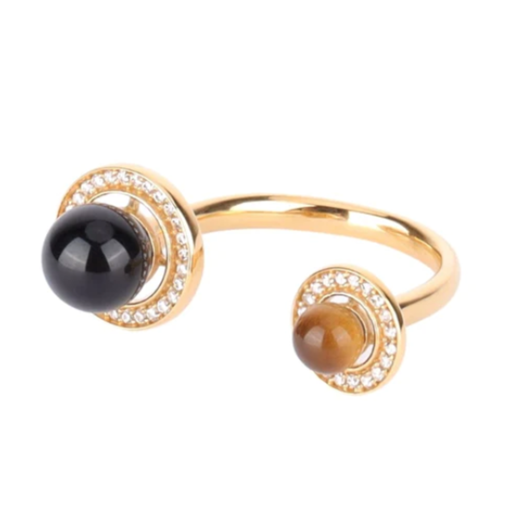 BuDhaGirl BuDhaGirl Mini Orbit Ring Black Onyx