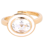 BuDhaGirl BuDhaGirl Galaxy Ring White with Crystal Quartz