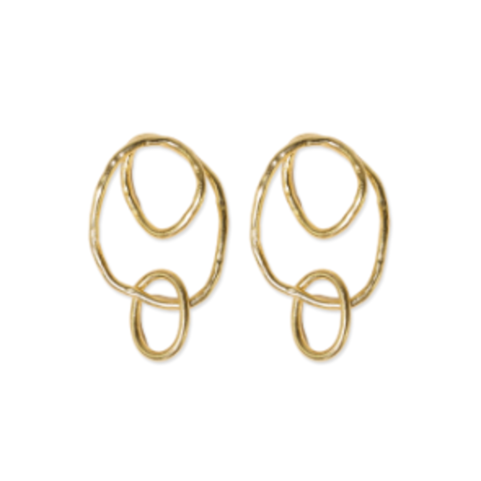 Ink + Alloy Louisa Organic Circles Drop Earrings - Brass