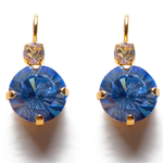 Mariana Extra Luxurious Double Stone Earrings in "Bay Blue" Yellow Gold