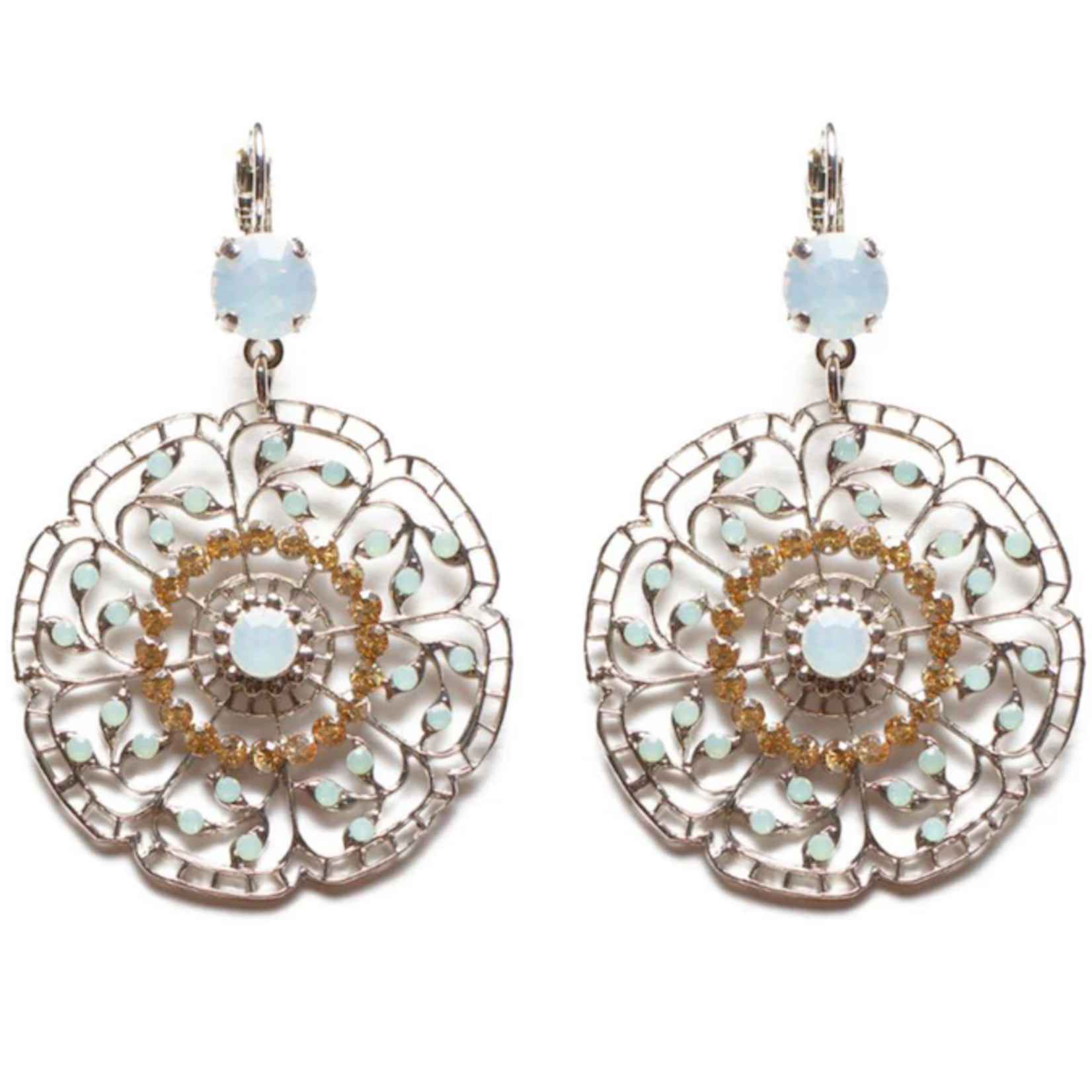 Mariana Filigree Earrings in "Seaglass" Rhodium