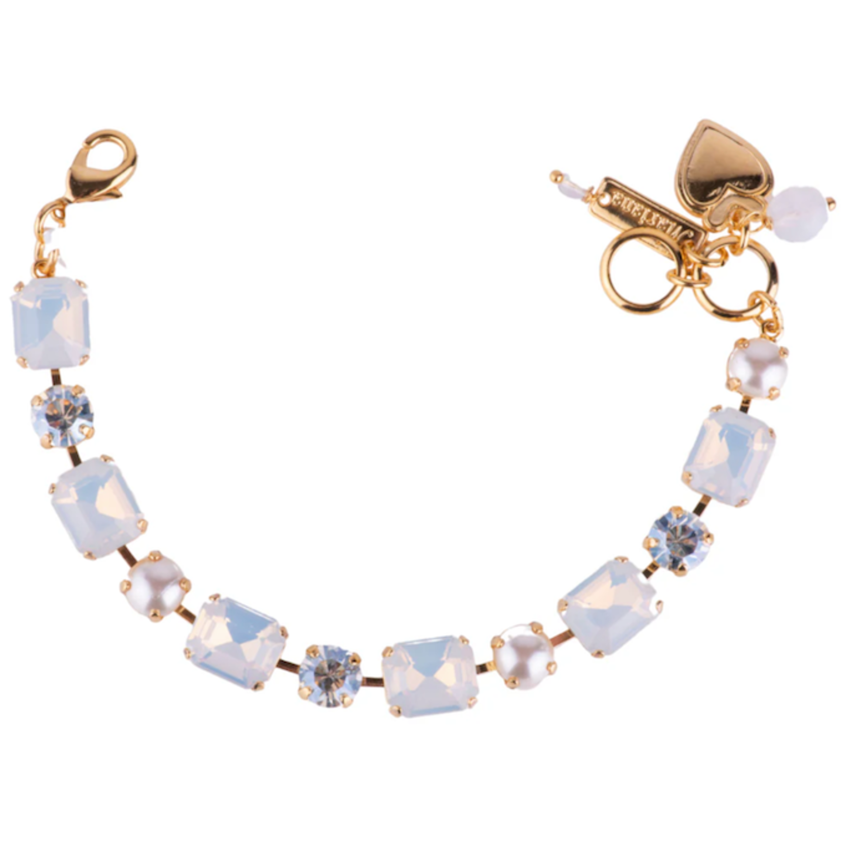 Mariana Emerald and Round Bracelet in "Ivory" Yellow Gold