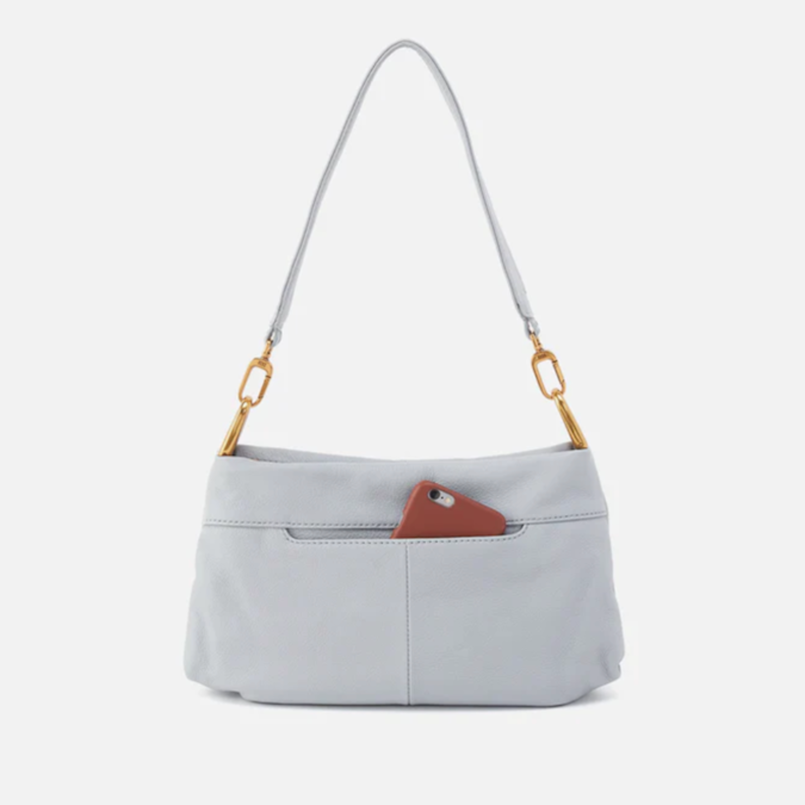 HOBO HOBO - Advance Shoulder Bag Blue Pearl Pebbled Leather