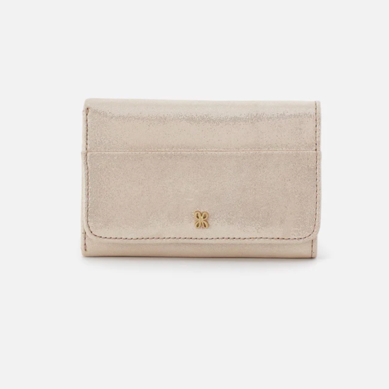 HOBO HOBO - Jill Trifold Wallet Sand Shimmer Metallic Leather