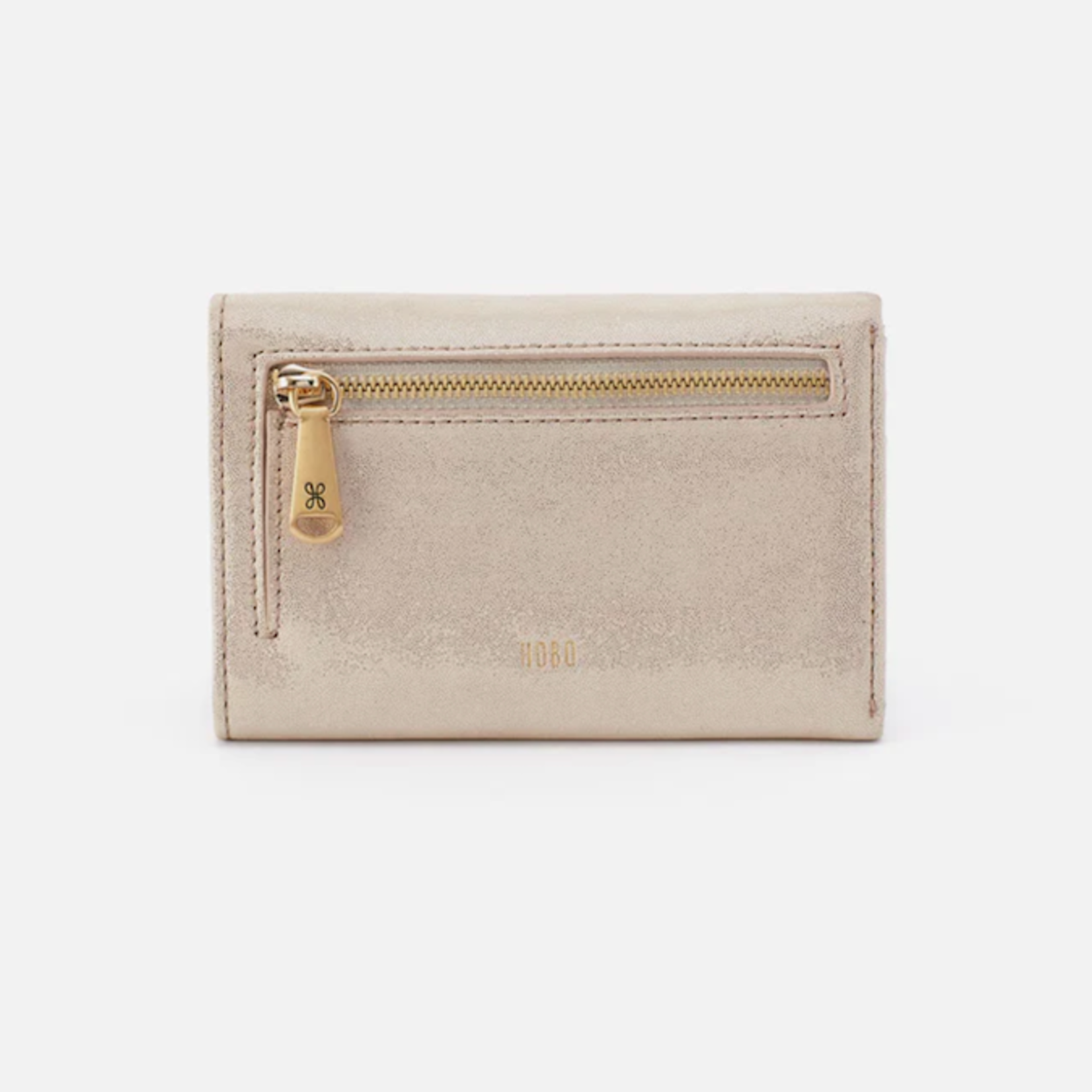 HOBO HOBO - Jill Trifold Wallet Sand Shimmer Metallic Leather