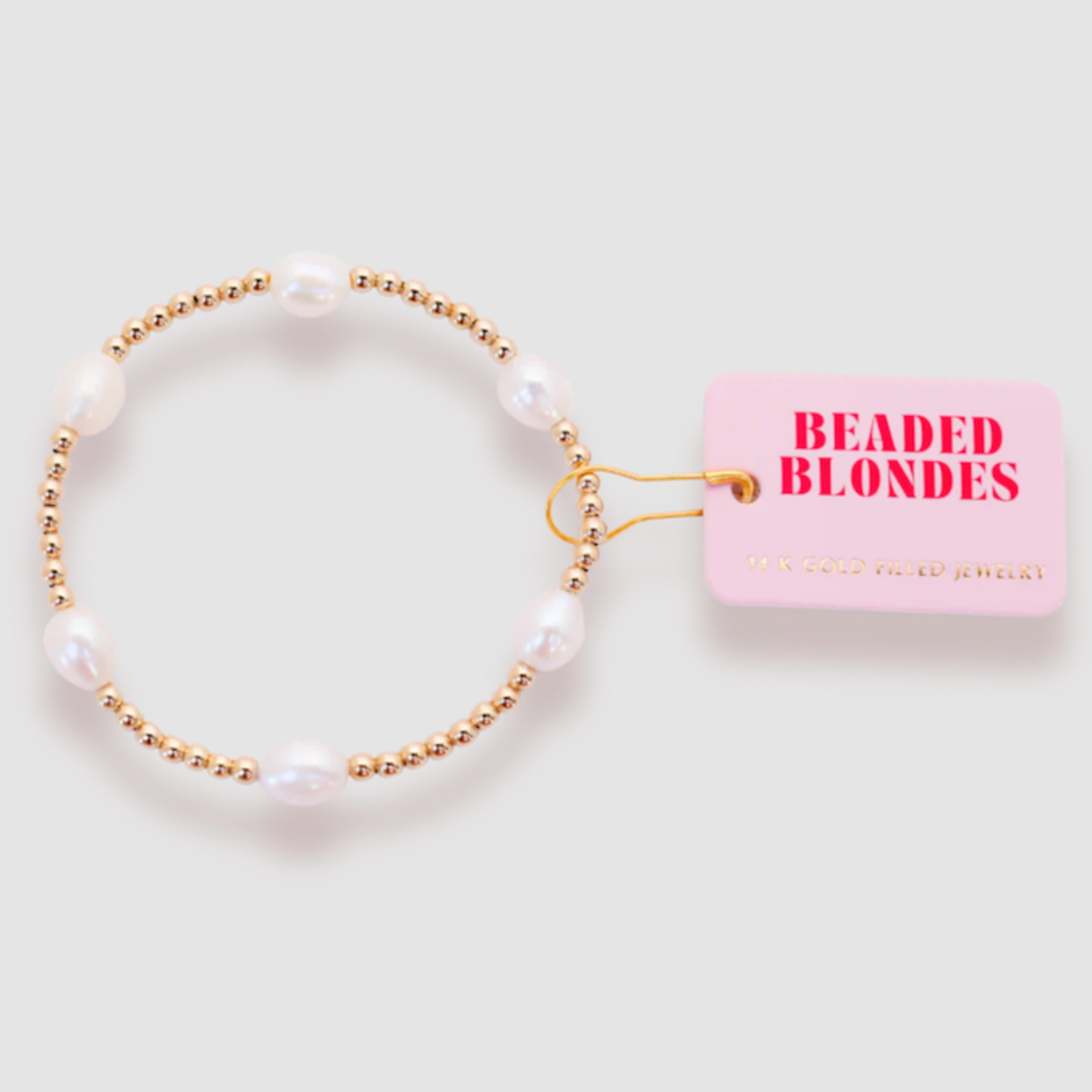 Beaded Blondes Pearl Poppi Bracelet in Gold