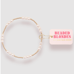 Beaded Blondes ILY Pearl Bracelet in Gold