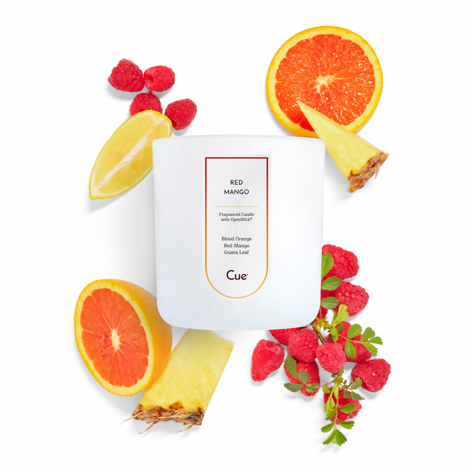 Cue White Candle, 12 oz -  Red Mango