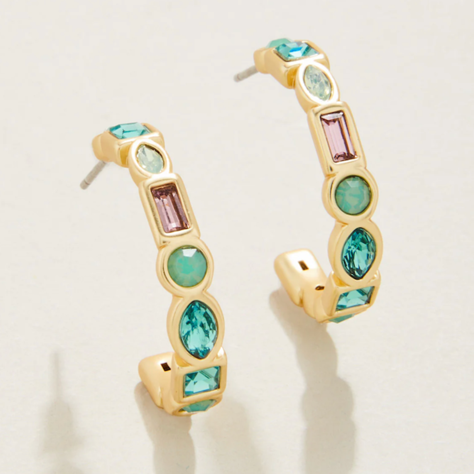 Shine Bright Hoop Earrings - Sea Foam