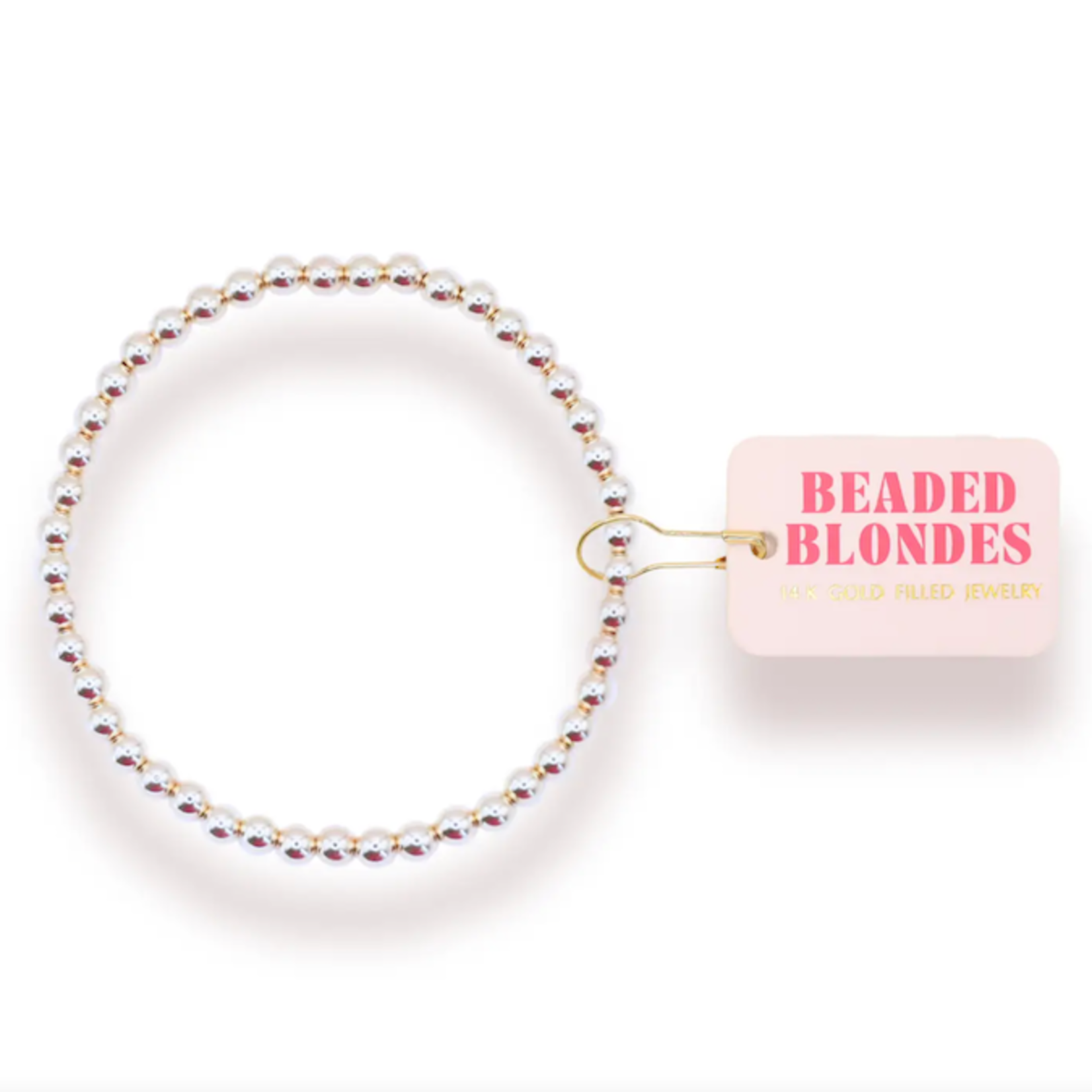 Beaded Blondes 4mm Silver Beaded Bracelet
