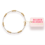 Beaded Blondes ILY Bracelet Silver with Gold