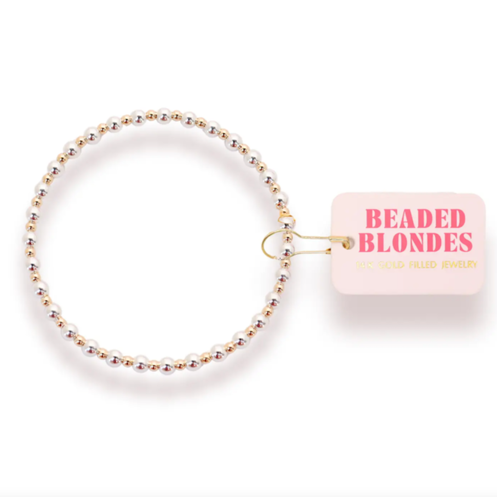 Beaded Blondes Mini Katy Bracelet in Silver with Gold