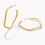 Sand Bar Wave Hoop Earrings - White Opal