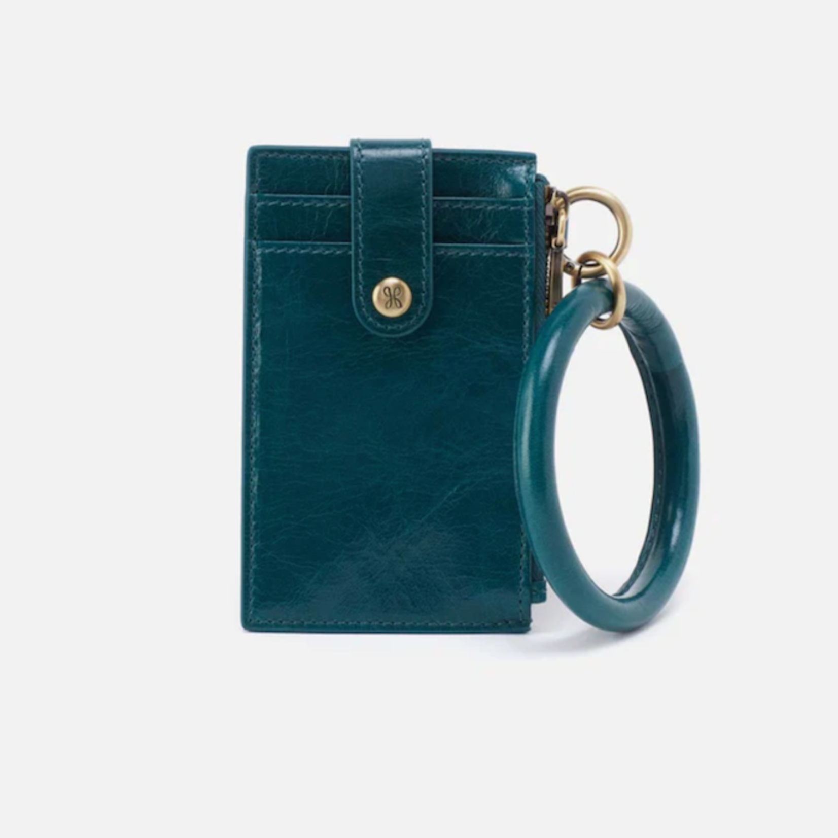 HOBO HOBO - Ring Credit Card Wristlet Wild Bluegrass Polished Leather