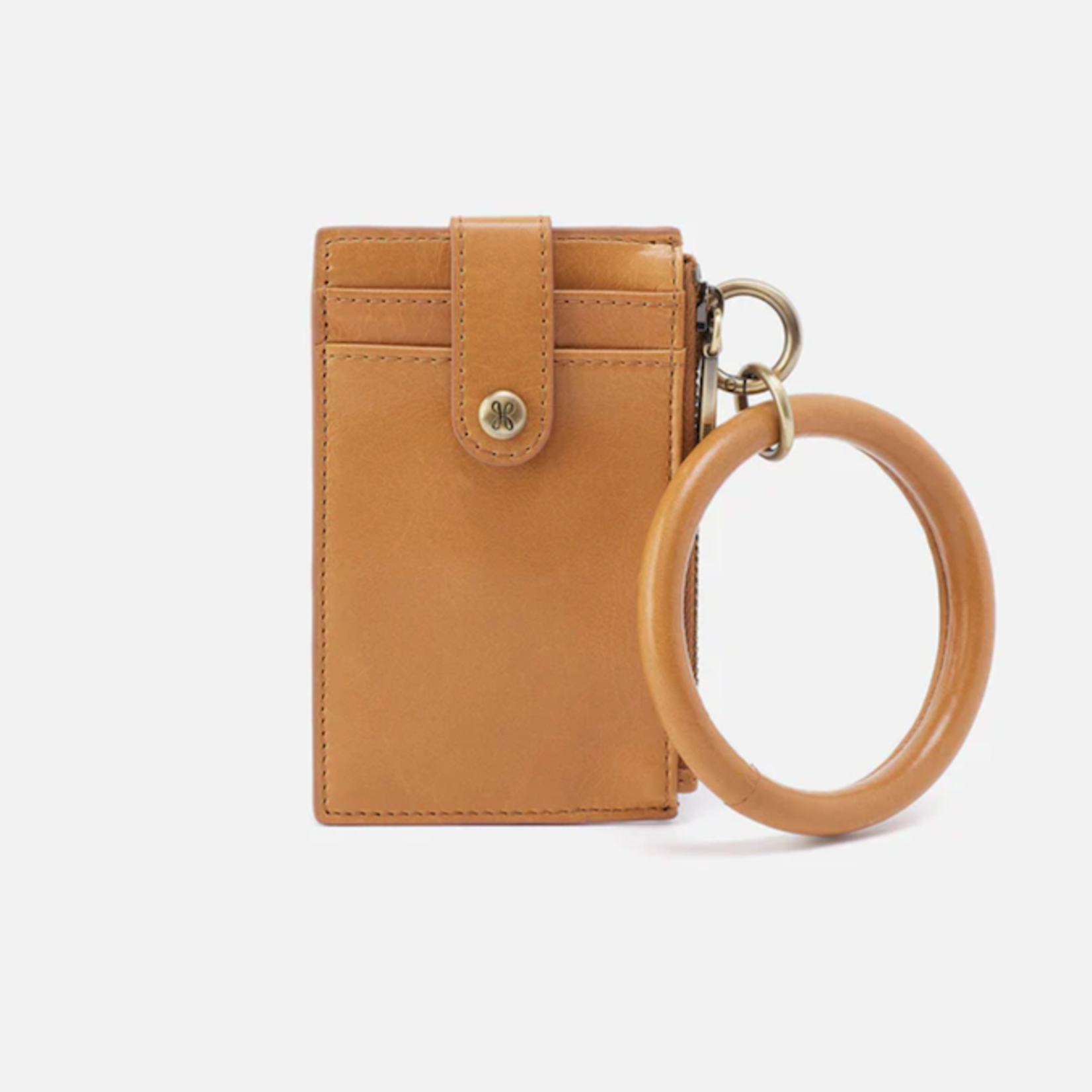 HOBO HOBO - Ring Credit Card Wristlet Natural Polished Leather