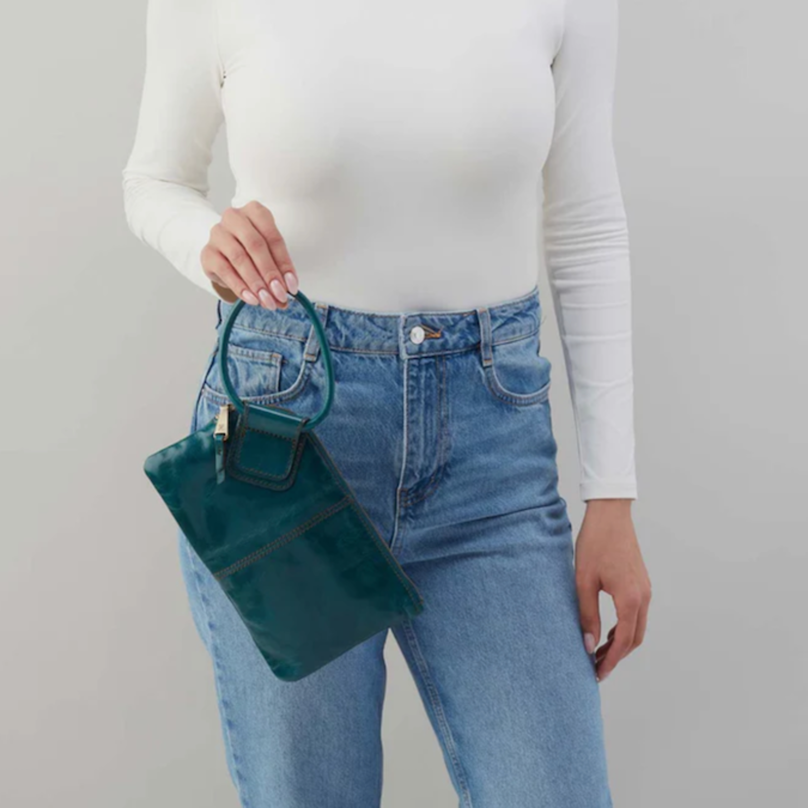 HOBO HOBO - Sable Wristlet Wild Bluegrass Polished Leather