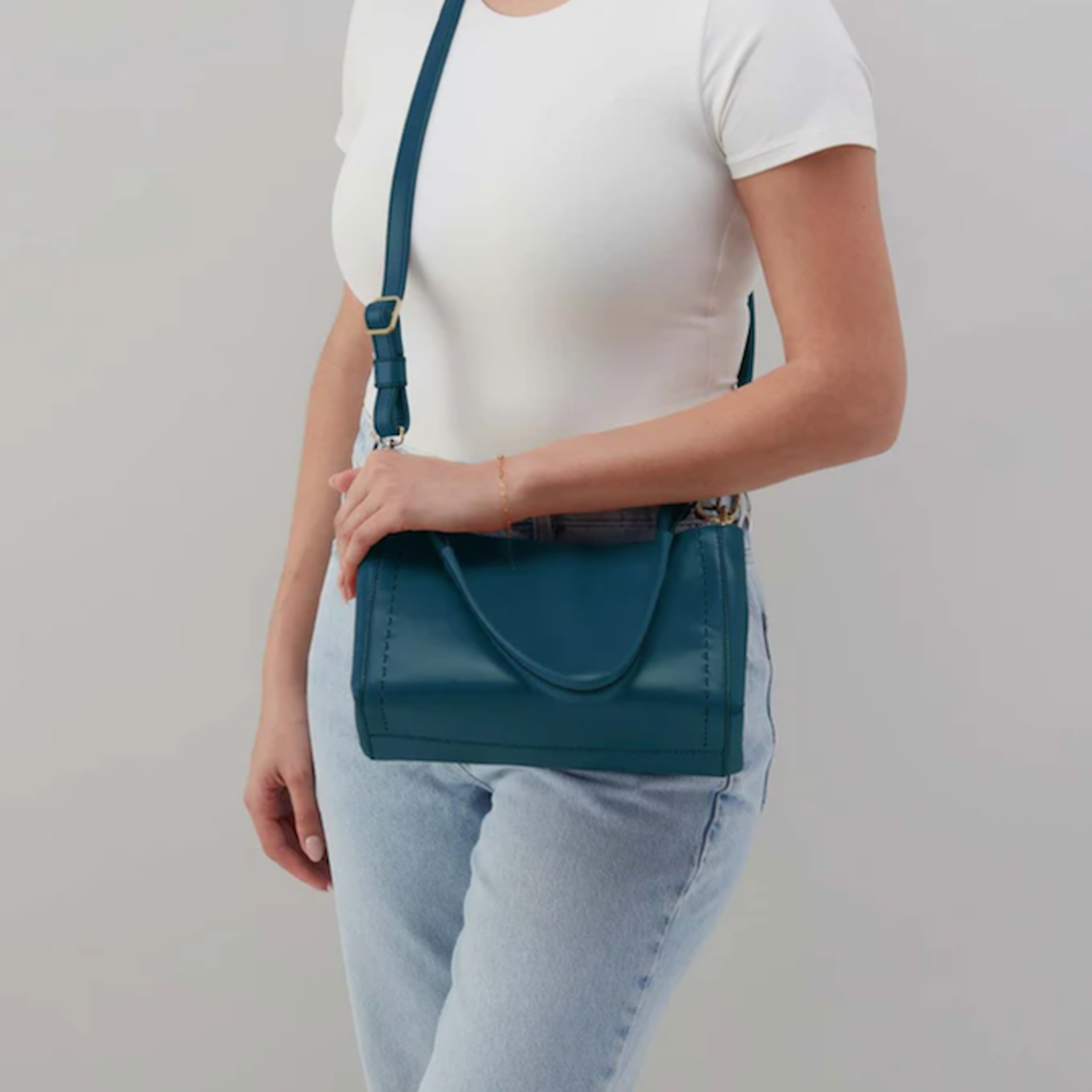 HOBO HOBO - Seneca Shoulder Crossbody Wild Bluegrass Polished Leather