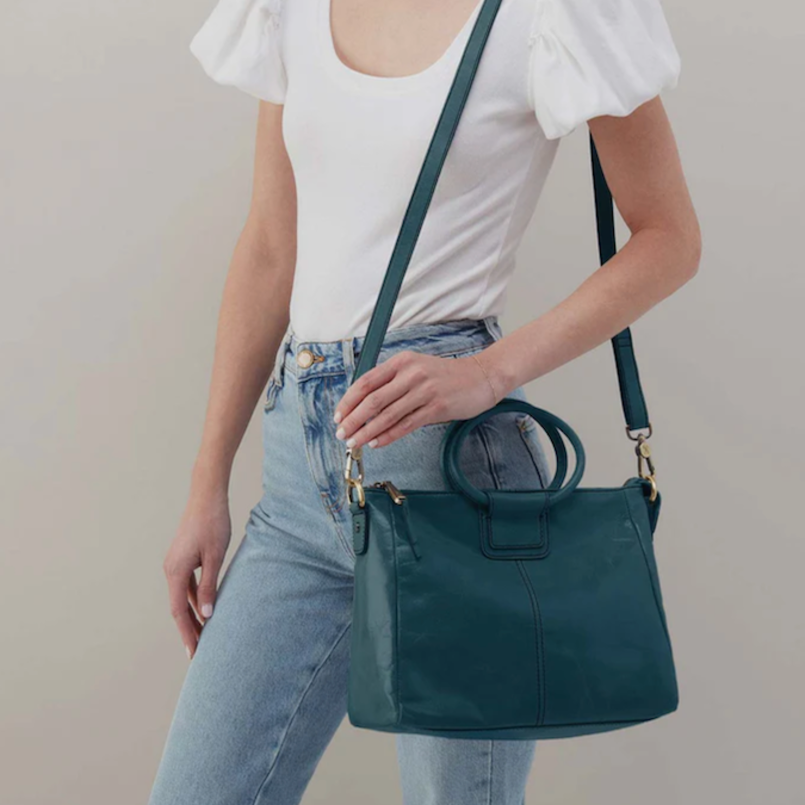 HOBO HOBO - Sheila Medium Satchel Wild Bluegrass Polished Leather