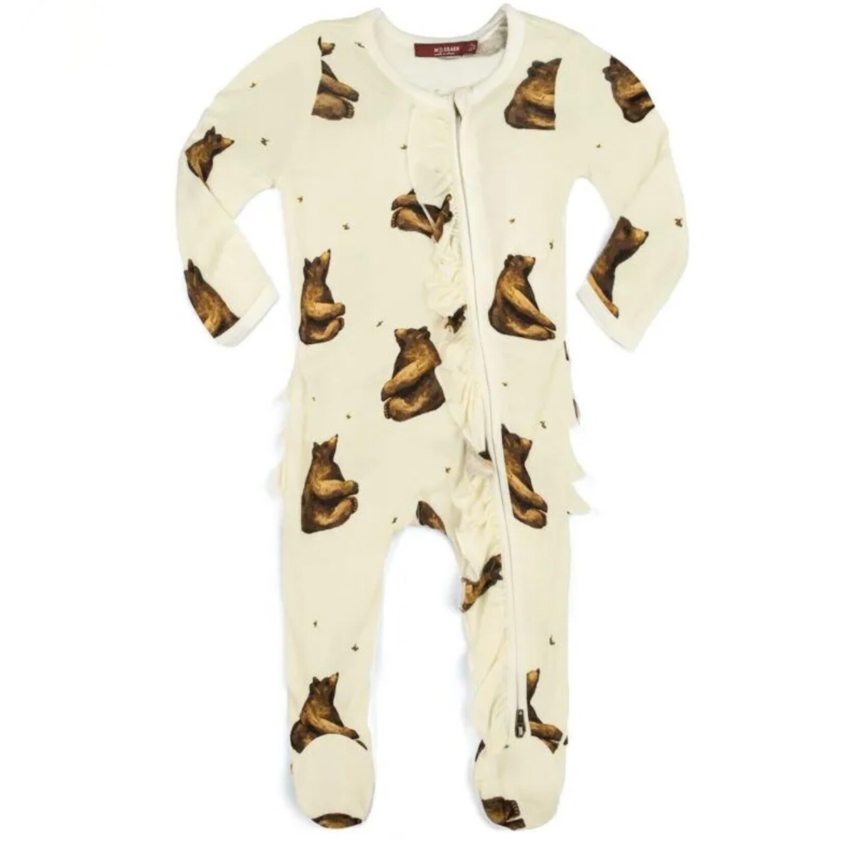 Bamboo Ruffle Zipper Footed Romper