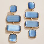 Quad Earrings, Optic Blue