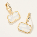 White Hall Earrings - White/Crystal