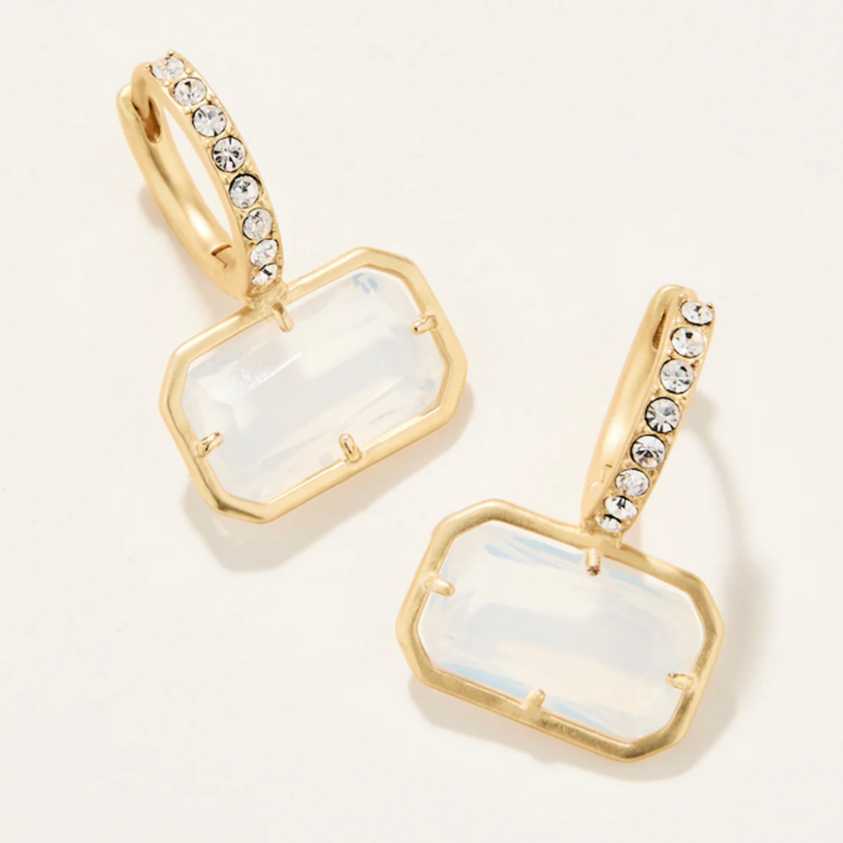 White Hall Earrings - White/Crystal