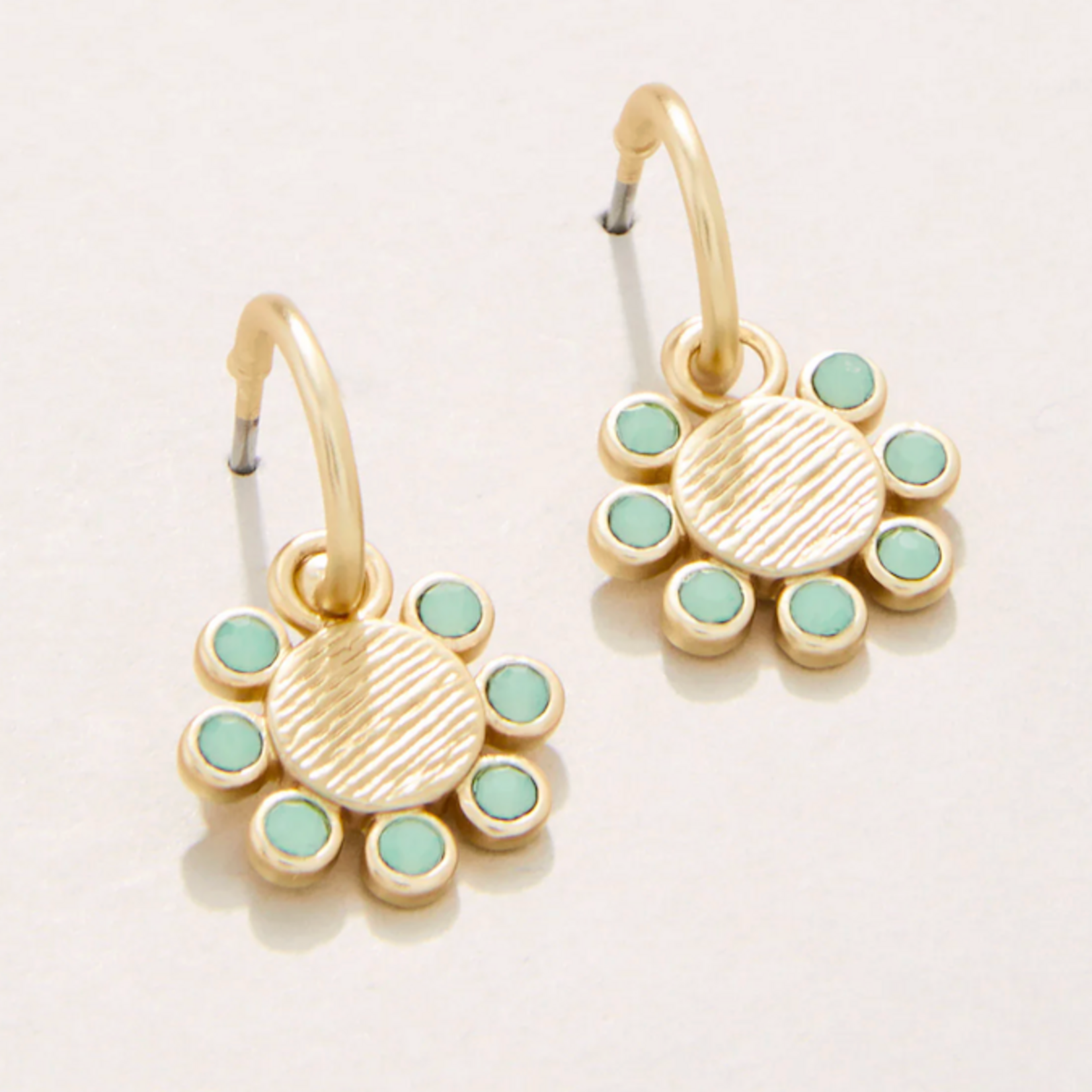 Whirly Drop Hoop Earrings - Sea Foam