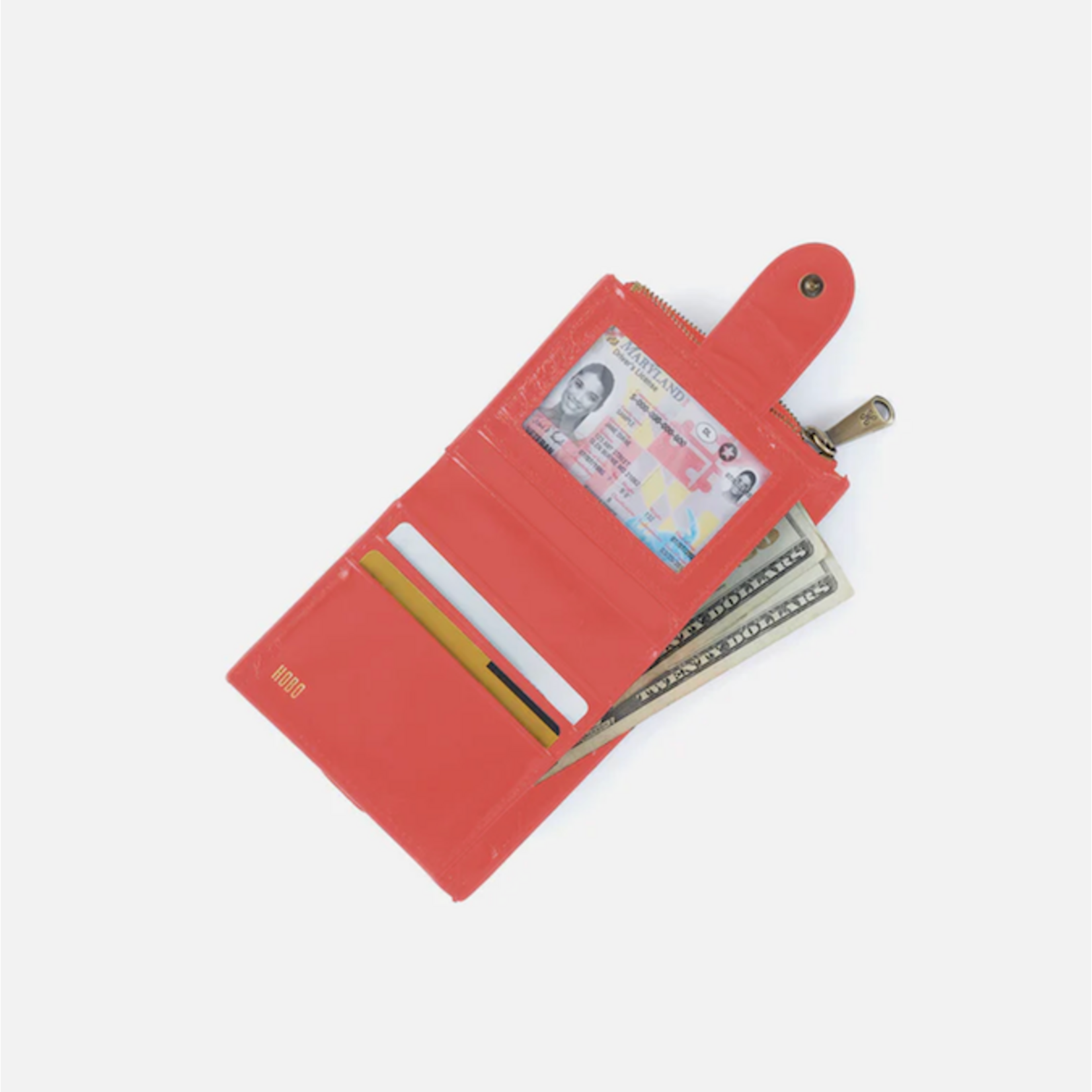 HOBO HOBO - Dunn Mini Wallet Pink Mirage Polished Leather