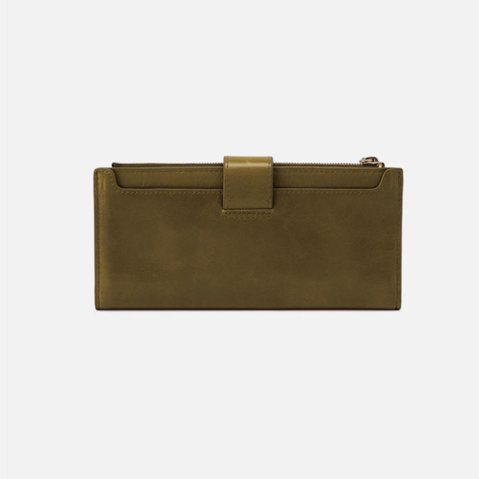 HOBO HOBO - Dunn Continental Wallet Olive Veil Polished Leather