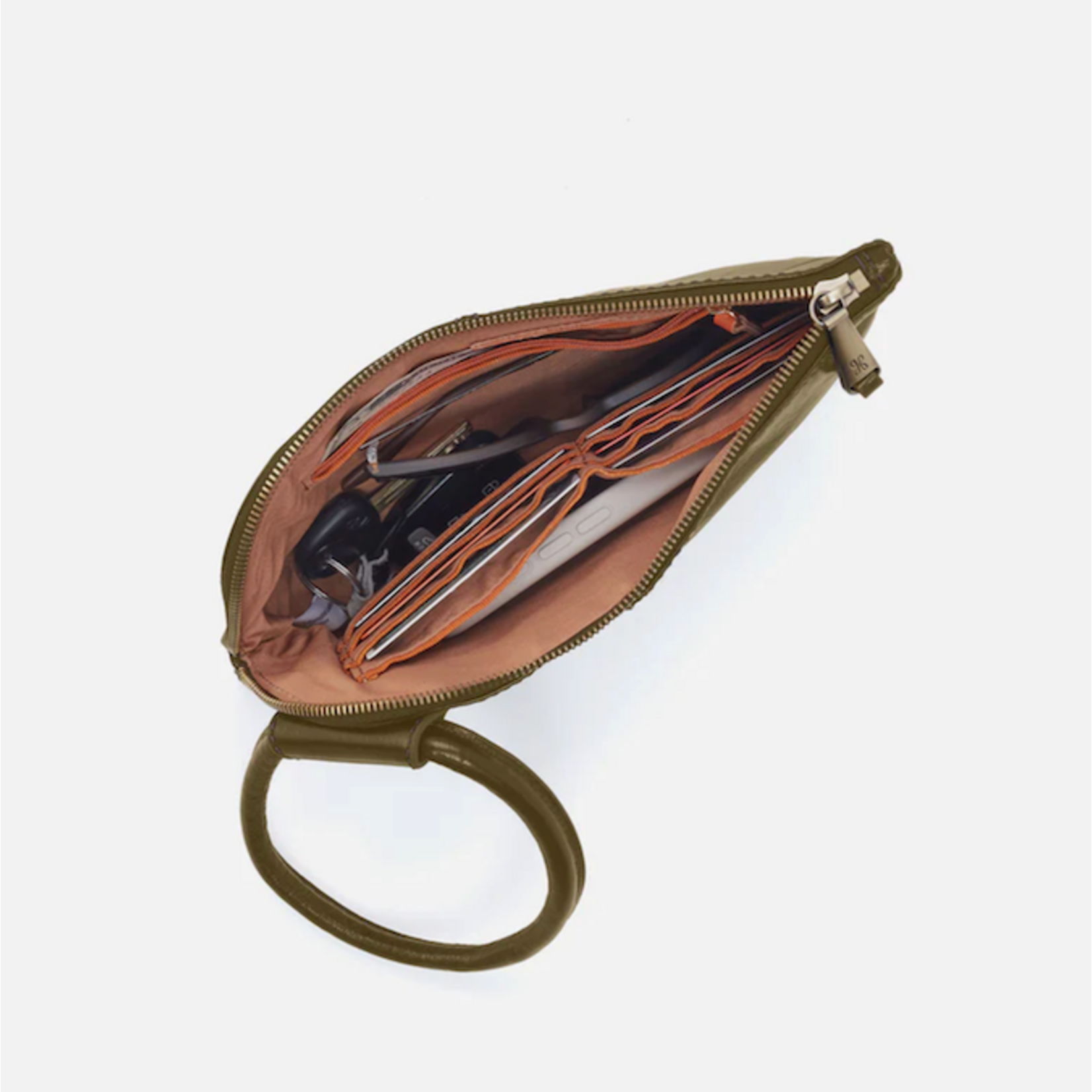 HOBO HOBO - Sable Wristlet Olive Veil Polished Leather