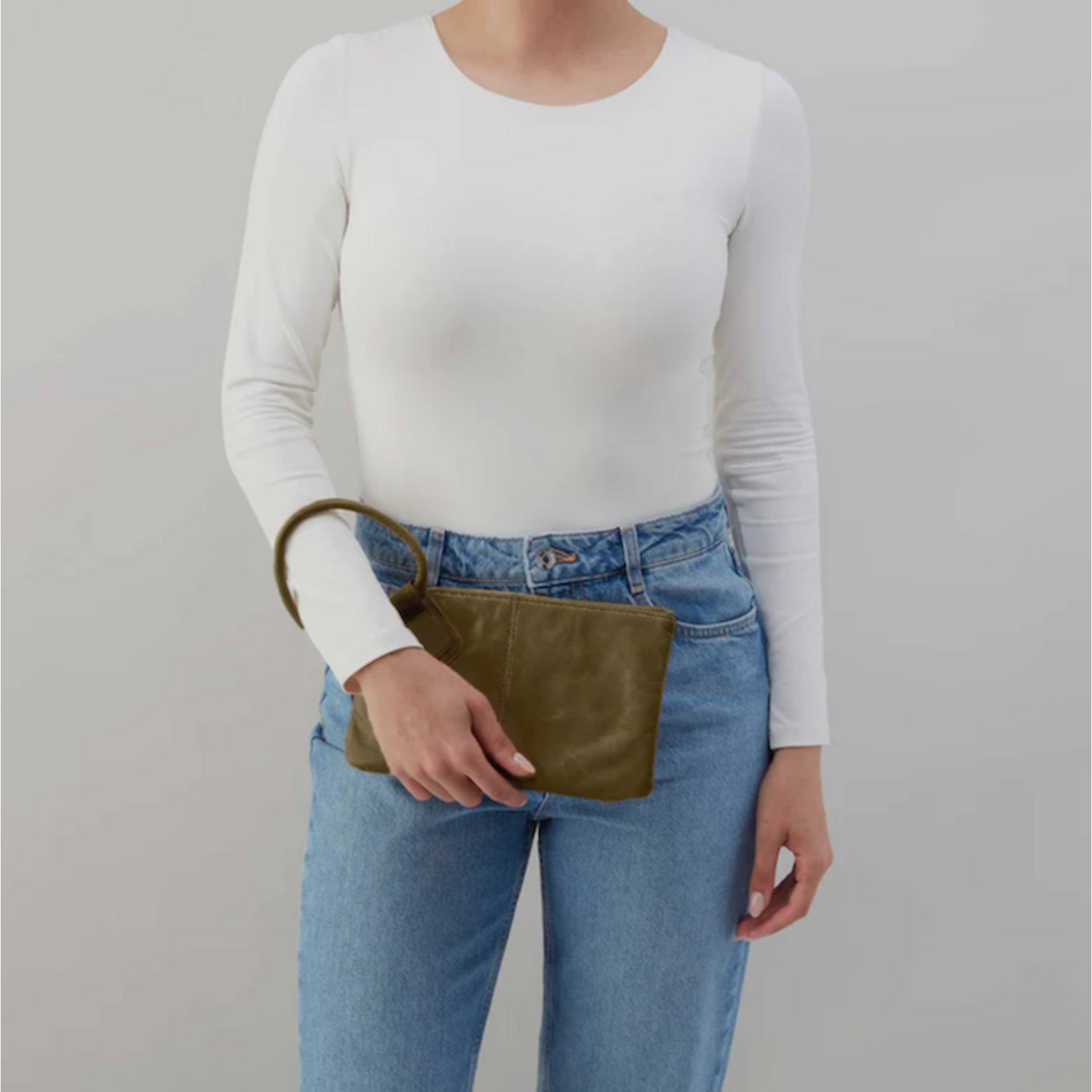 HOBO HOBO - Sable Wristlet Olive Veil Polished Leather