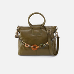 HOBO HOBO - Sheila Medium Satchel With Charm Olive Veil Polished Leather