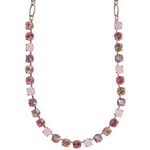 Mariana Medium Everyday Necklace in "Flamingo" Rhodium