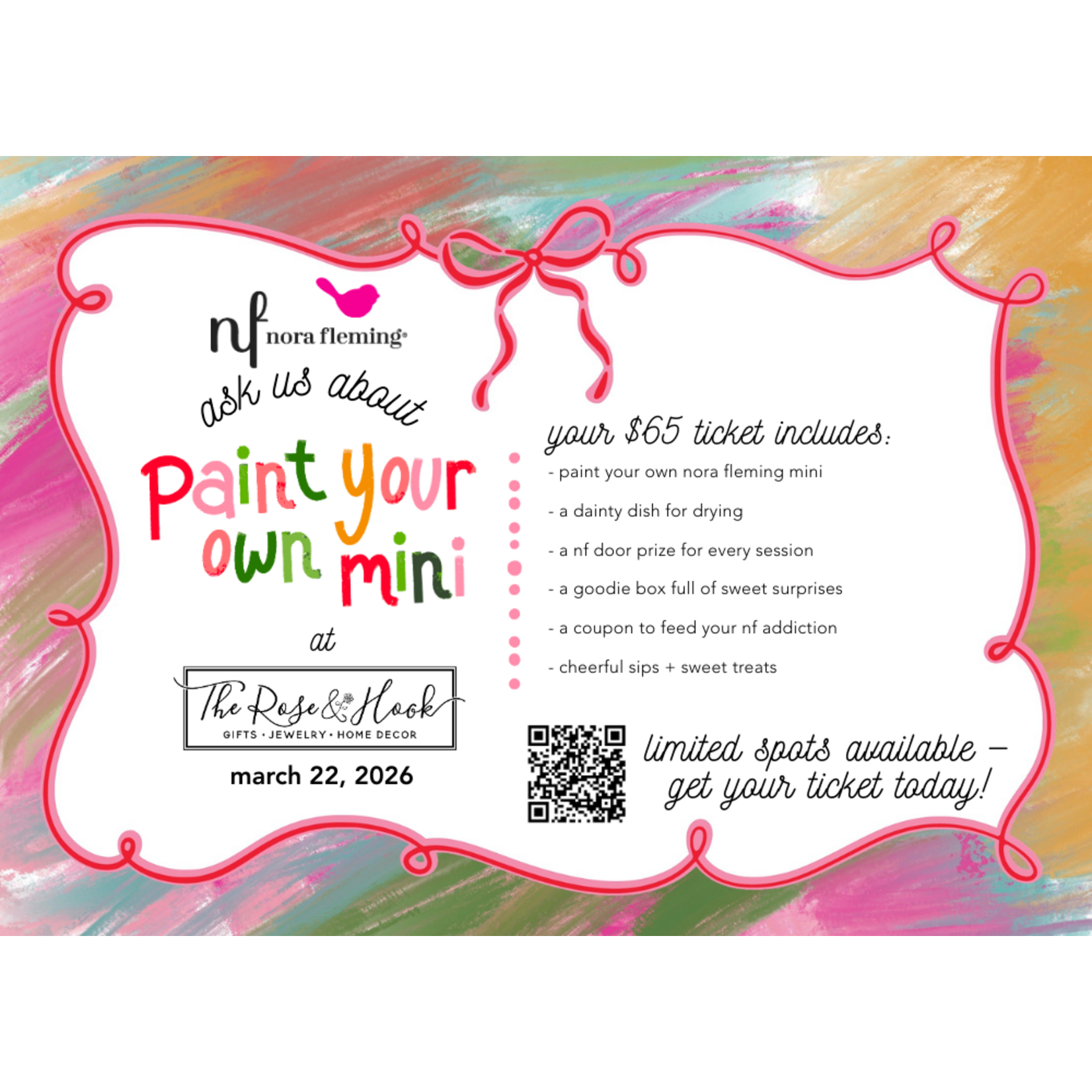 Nora Fleming Paint Your Own Mini 1:00 PM Session
