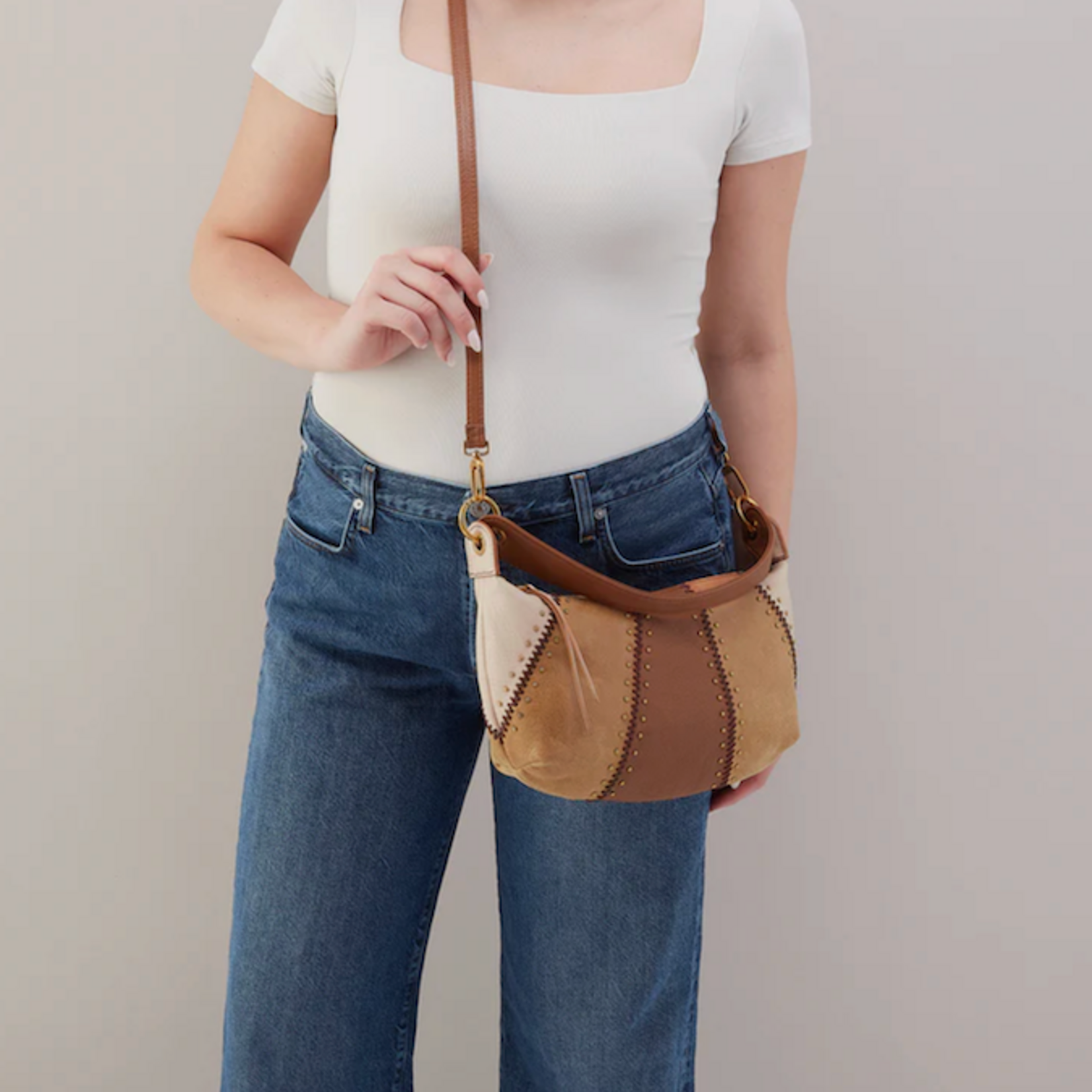 HOBO HOBO - Opal Mini Shoulder Timber Brown Pebbled Leather