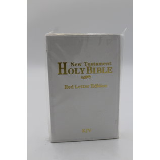 Leatherette King James Version: New Testament Holy Bible (red letter edition pocket white leatherette)
